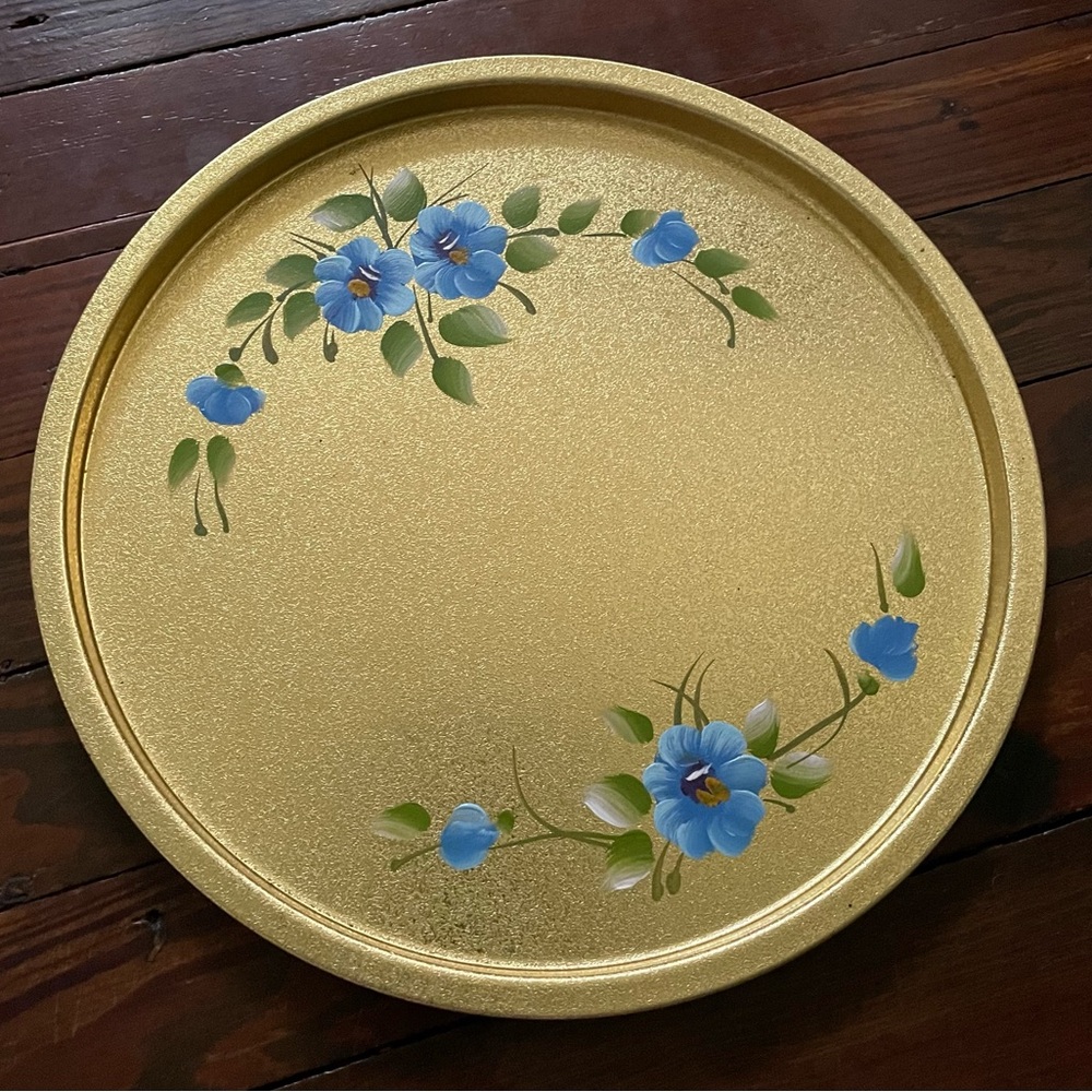 Vtg GOLD TOLE TRAY